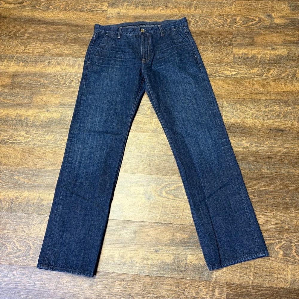 7 For All Mankind Trouser Jeans Mens 34x33 Blue Dark Wash Cotton Denim Pant 7FAM